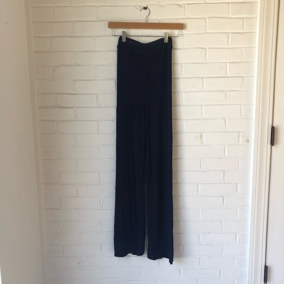 Suzanne Rae Rib Knit Pants in Navy - Picture 4 of 4
